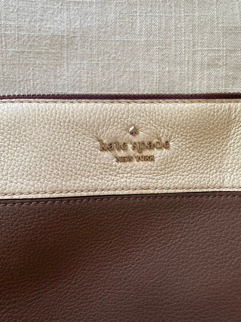 EUC Kate Spade Brown and Cream Leather Crossbody